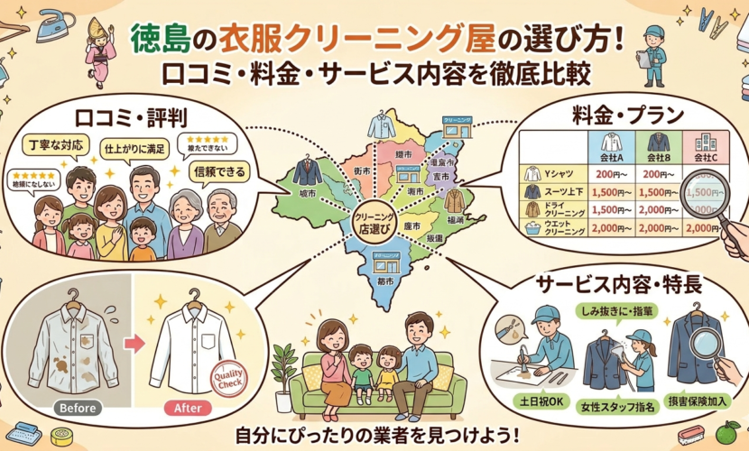 徳島でクリーニング店を選ぶポイント5選｜失敗しないための基準とは？